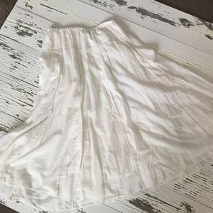 White cotton skirt with brown stitching size 0